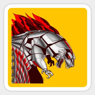 mechagodzilla the robot mecha beast ecopop Sticker